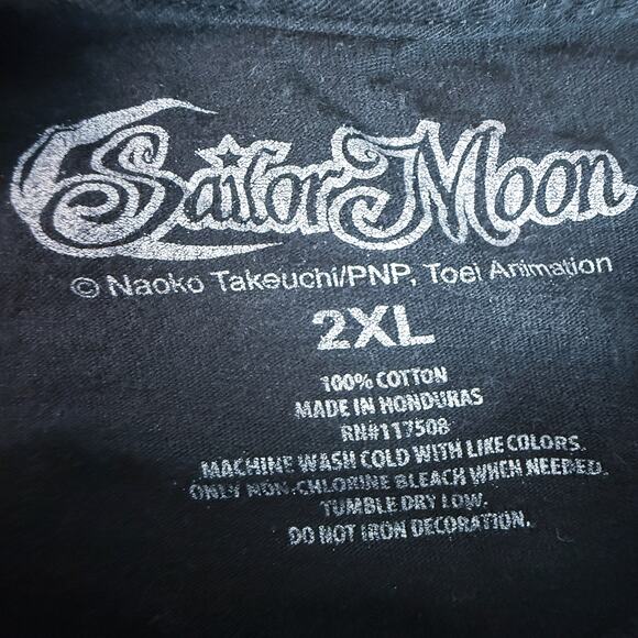 Sailor Moon 2XL Graphic T-Shirt Anime Manga Mercury Mars Jupiter Venus Black Tee - Picture 3 of 5